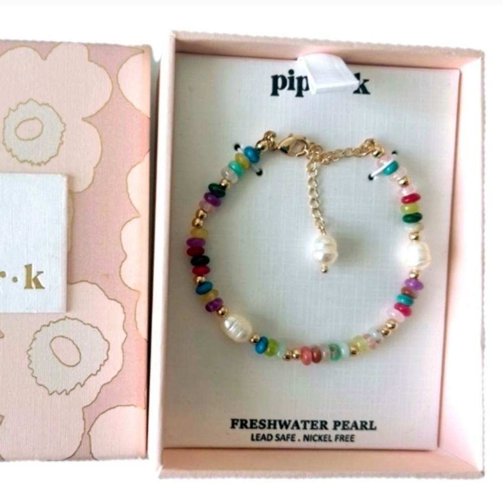 💕▪️Piper K▪️ Beautiful Freshwater Pearl Mulitcolor Stone Bracelet